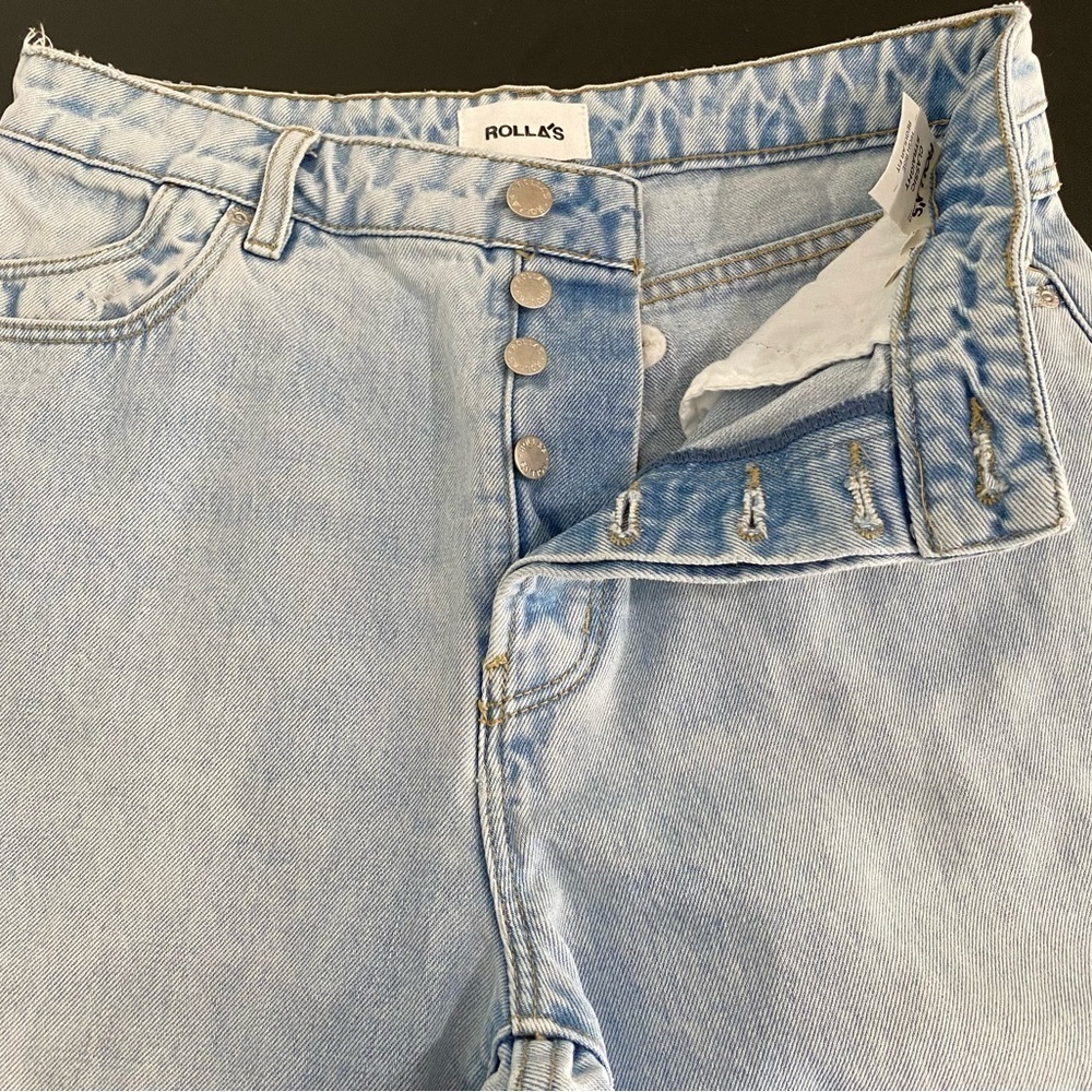 ROLLA’S Free People Classic Straight Leg Jeans Size 28 90s Blue - Picture 14 of 16